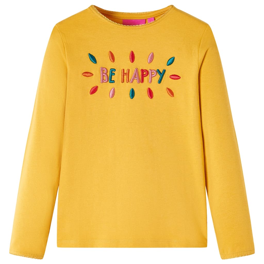 Camiseta infantil de manga larga ocre oscuro 116