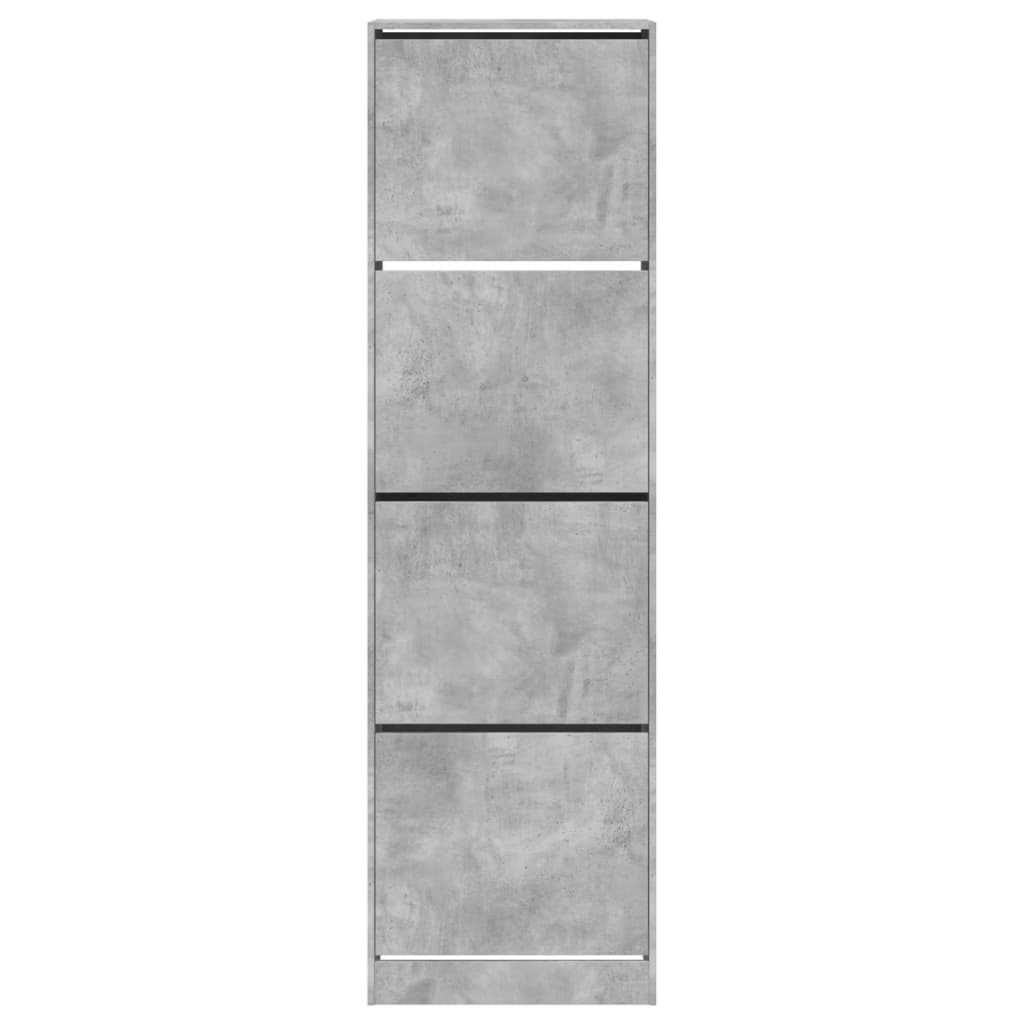 vidaXL Mueble zapatero 4 cajones abatibles gris hormigón 60x42x204 cm