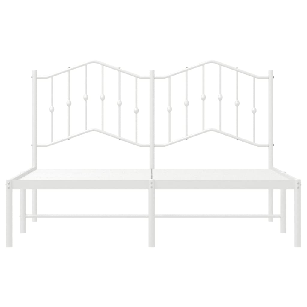 vidaXL Estructura cama sin colchón con cabecero metal blanco 135x190cm