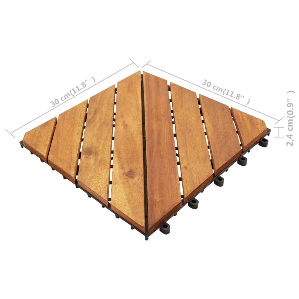 vidaXL Baldosas de terraza 10 uds madera maciza de acacia 30x30 cm