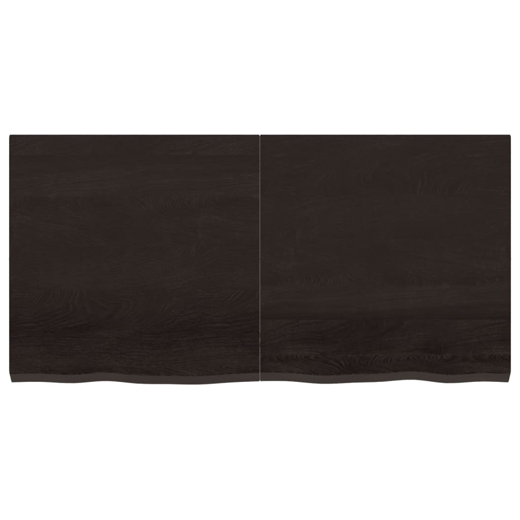 vidaXL Tablero mesa madera roble tratada marrón oscuro 120x60x(2-4) cm