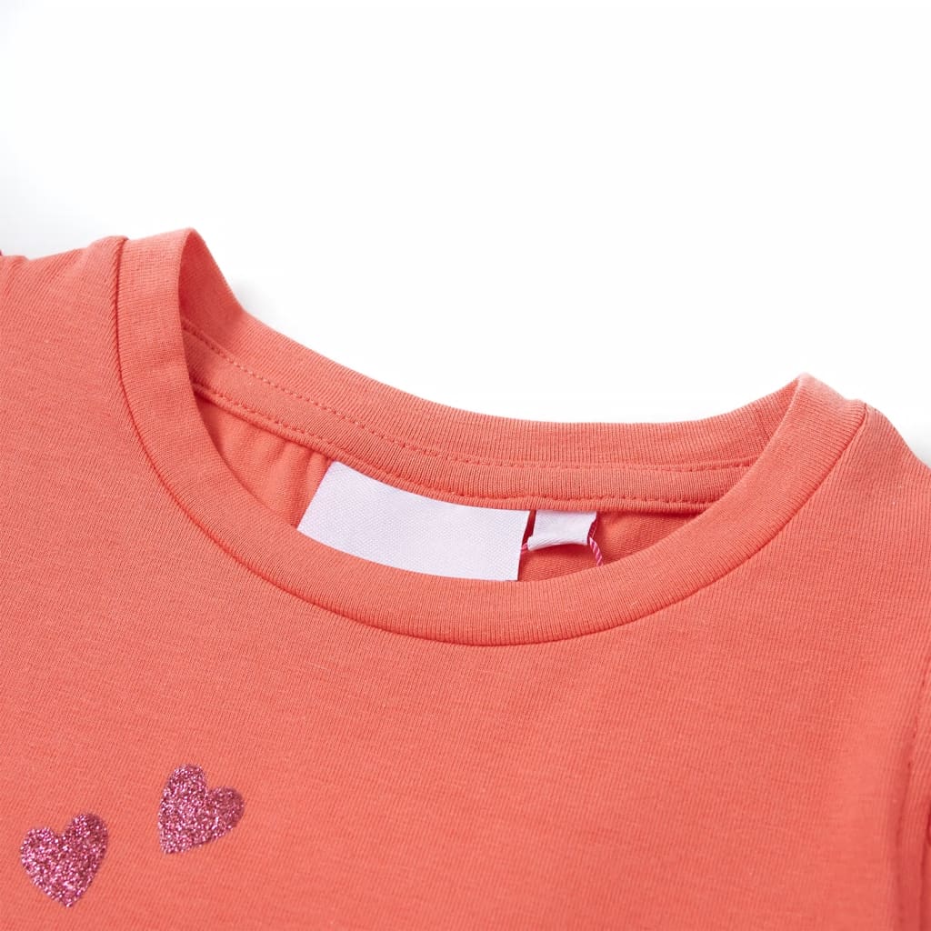 Camiseta infantil de manga volante coral 116
