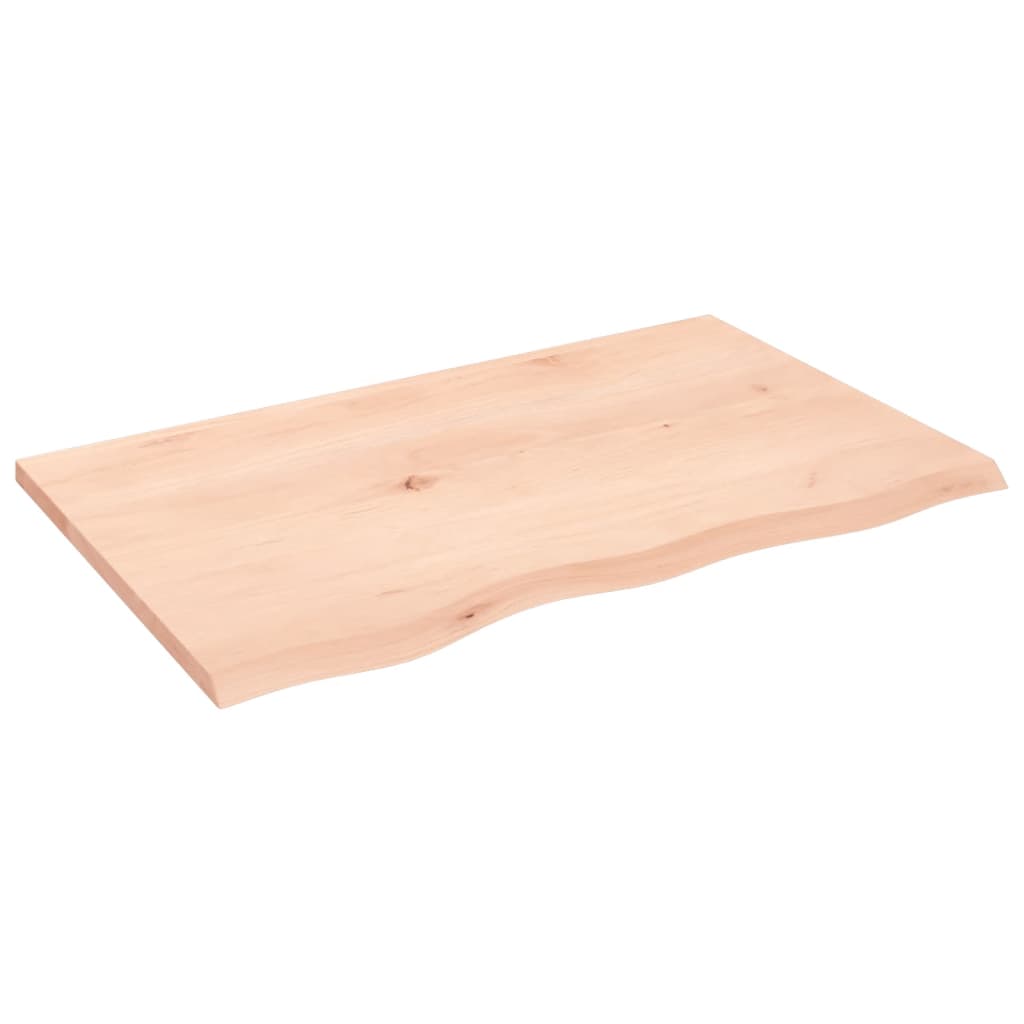 vidaXL Tablero de mesa madera maciza de roble sin tratar 80x50x2 cm