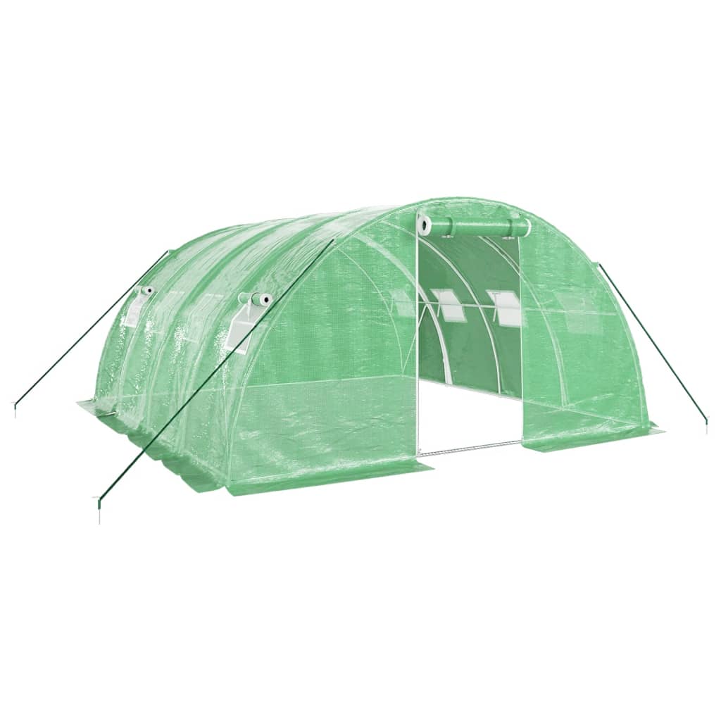 vidaXL Invernadero con estructura de acero verde 16 m² 4x4x2 m