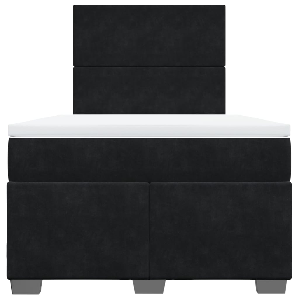 vidaXL Cama box spring con colchón terciopelo negro 120x190 cm