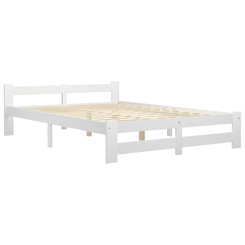 vidaXL Estructura de cama sin colchón madera de pino blanco 120x200 cm