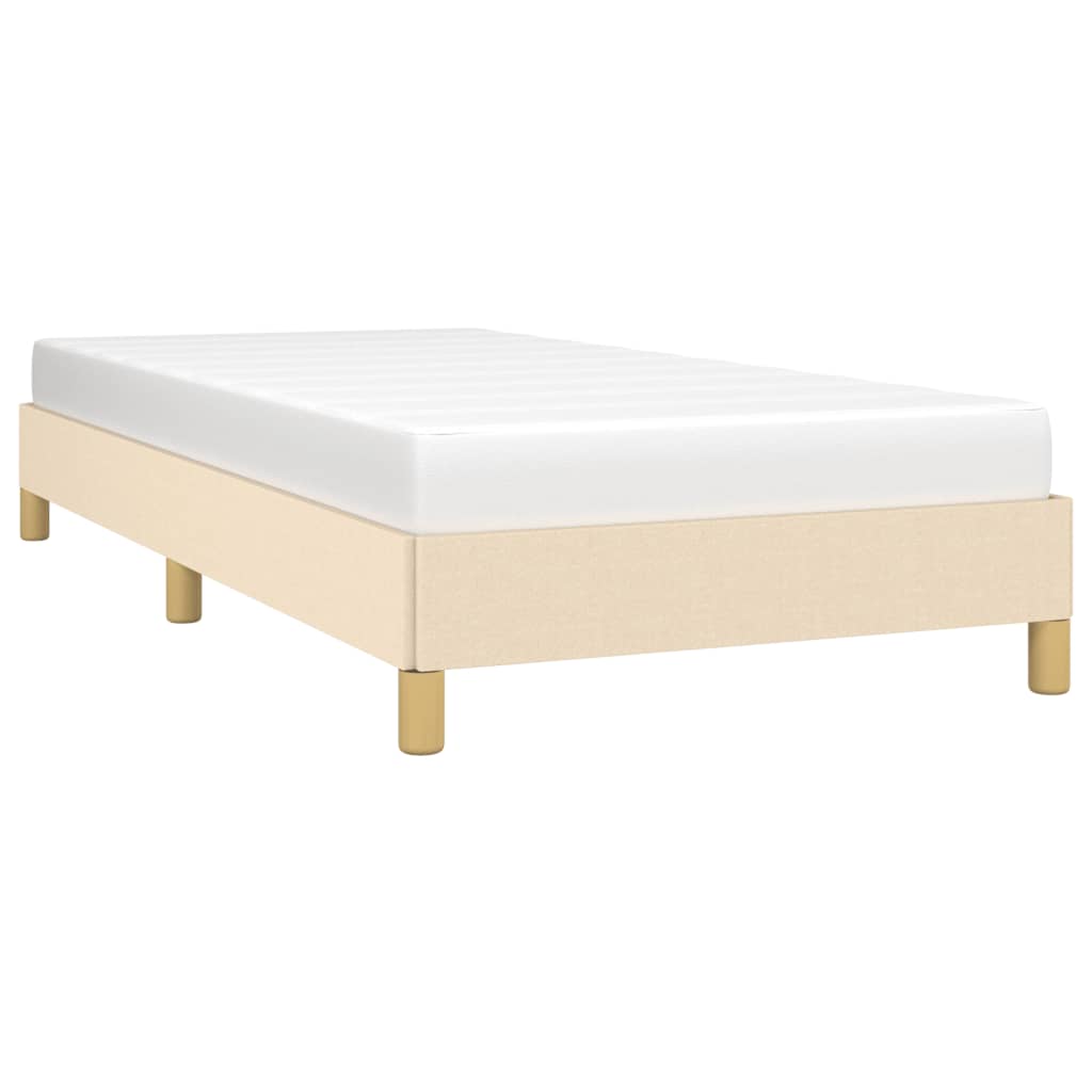 vidaXL Estructura de cama sin colchón tela crema 90x190 cm