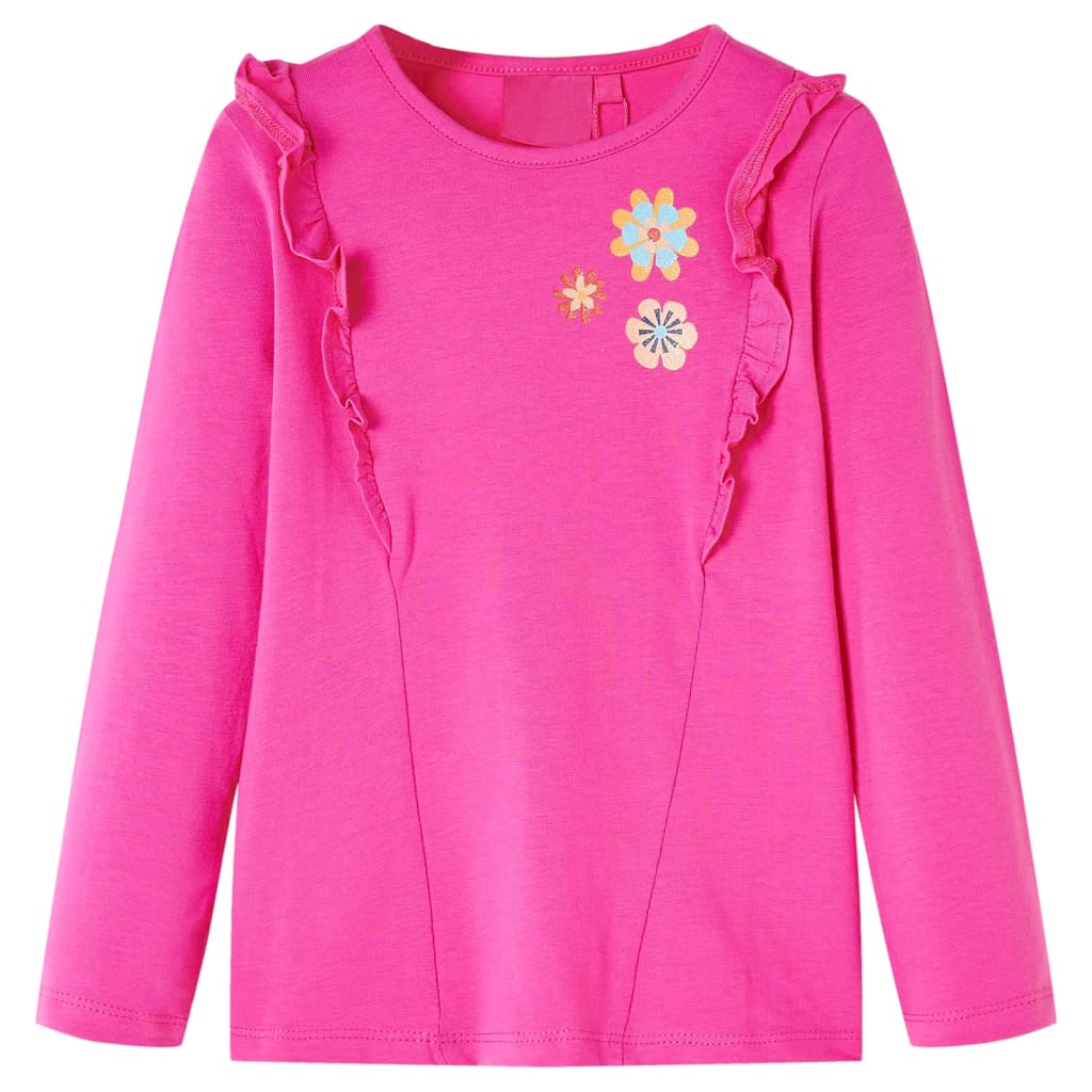 Camiseta infantil de manga larga rosa oscuro 116