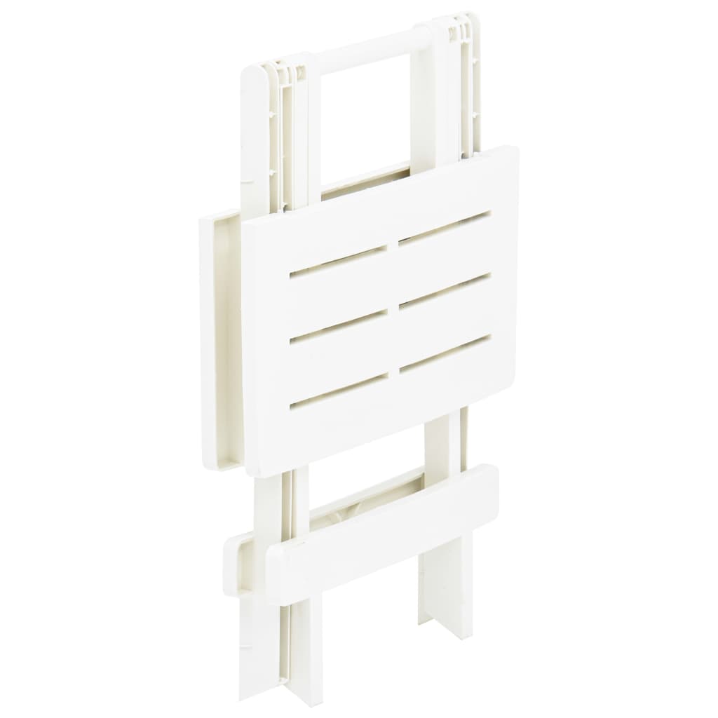 vidaXL Mesa plegable de jardín plástico blanco 45x43x50 cm