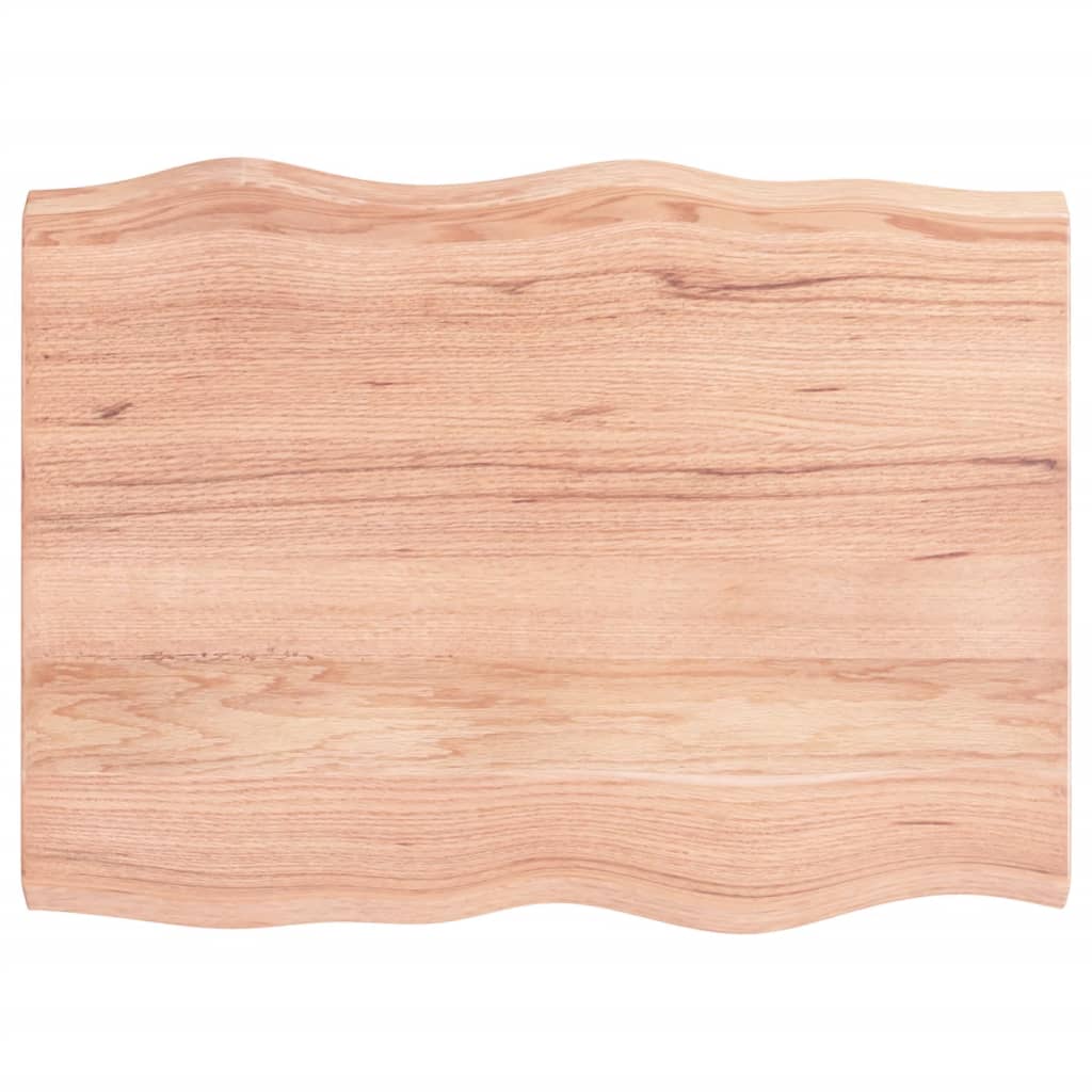 vidaXL Tablero mesa madera tratada borde natural marrón 80x60x(2-4) cm