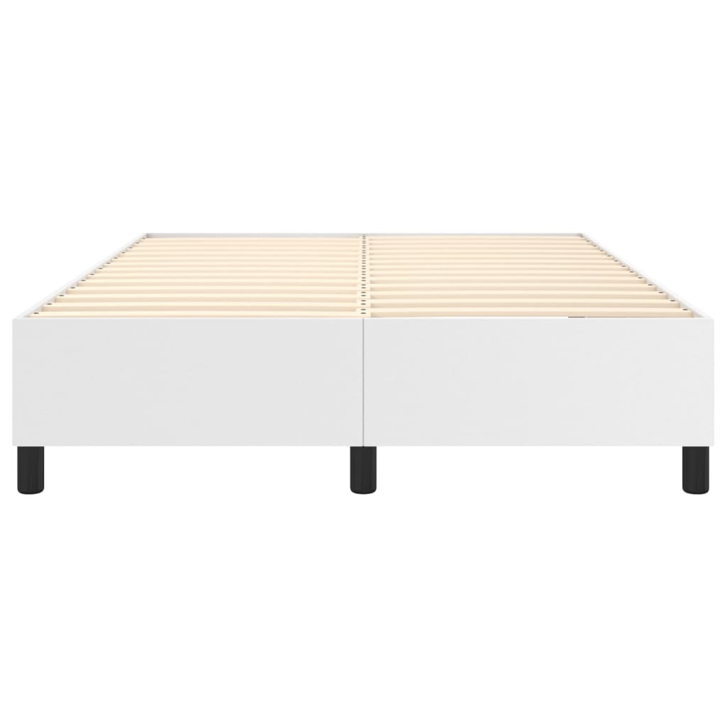 vidaXL Estructura de cama de cuero sintético blanco 140x200 cm