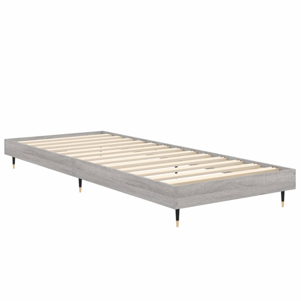 vidaXL Estructura de cama madera de ingeniería gris Sonoma 75x190 cm