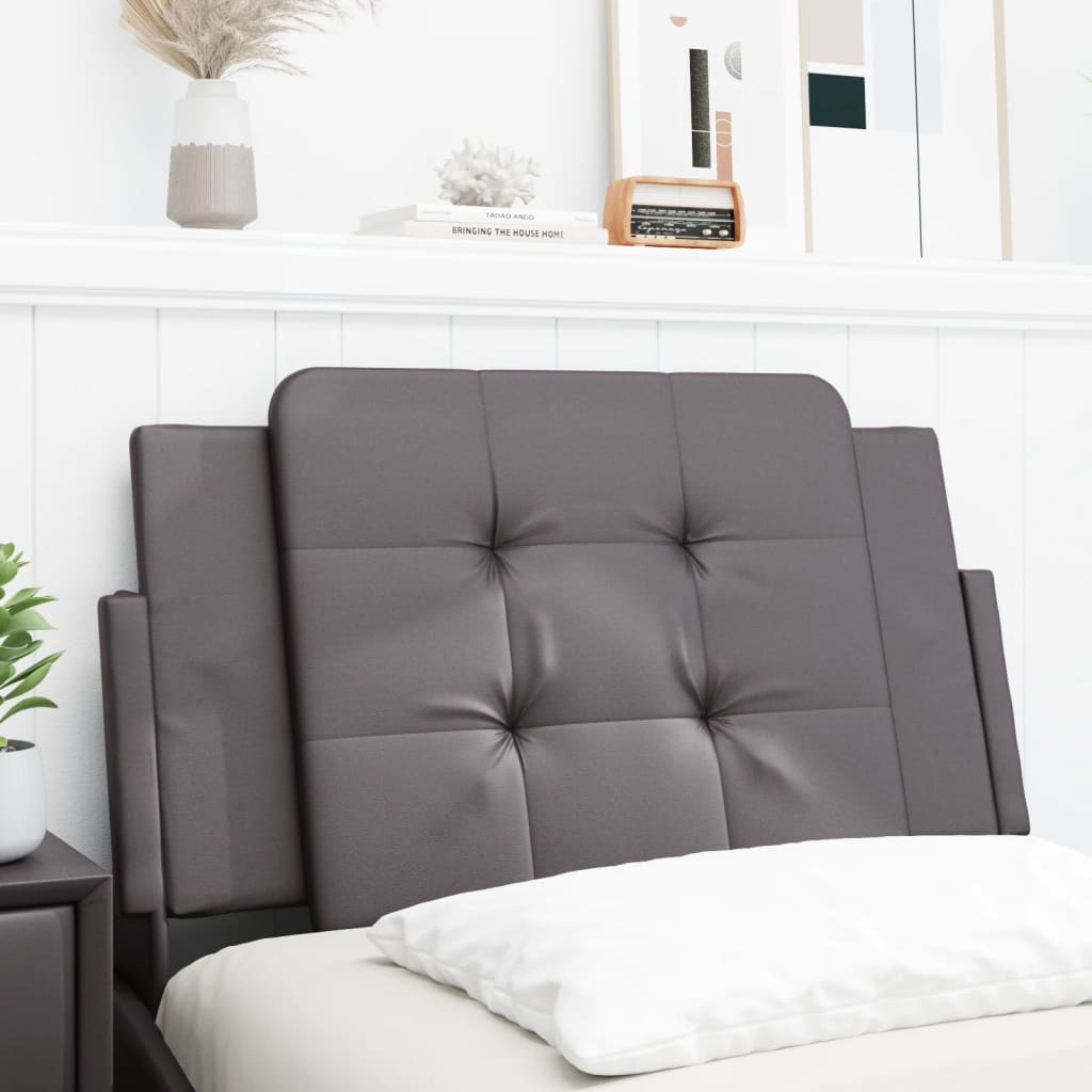 vidaXL Cabecero de cama acolchado cuero sintético gris 80 cm