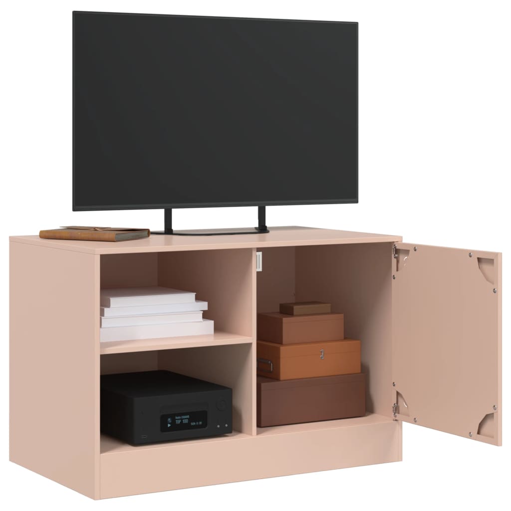 vidaXL Mueble para TV de acero rosa 67x39x44 cm