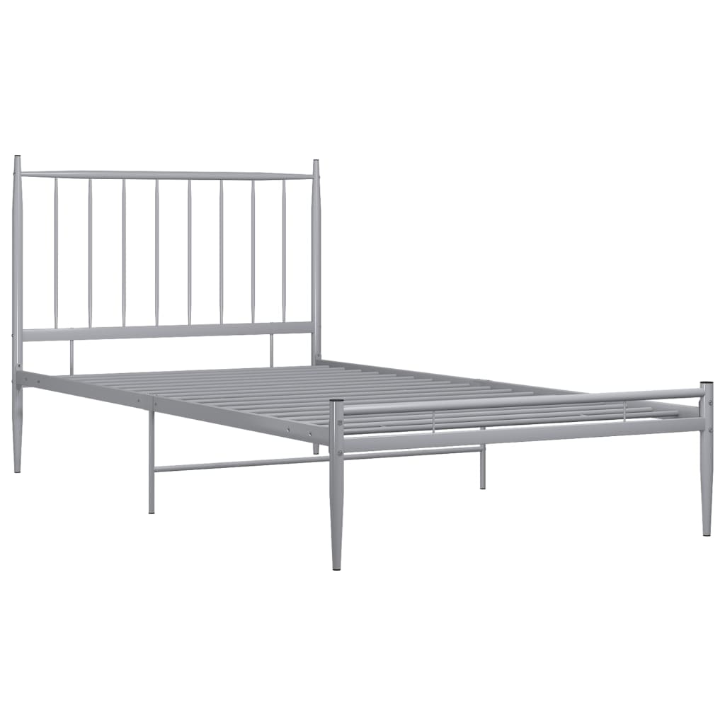 vidaXL Estructura de cama sin colchón metal gris 100x200 cm