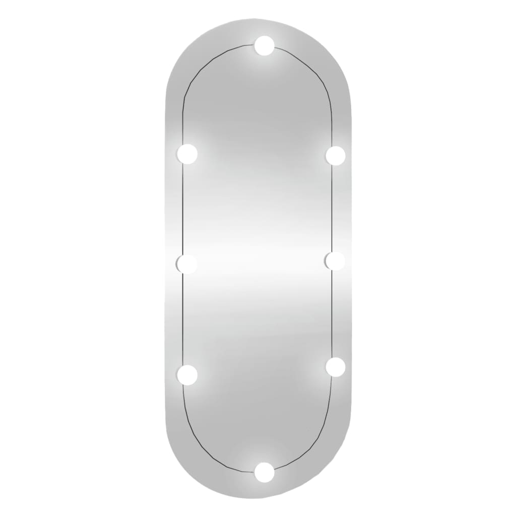 vidaXL Espejo de pared ovalado con luces LED vidrio 40x90 cm