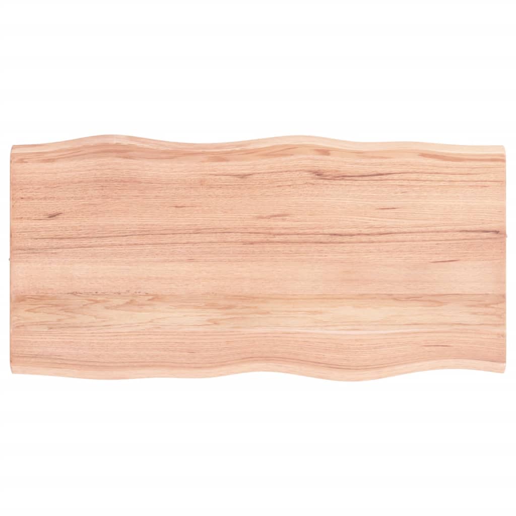 vidaXL Tablero mesa madera tratada roble borde natural 80x40x2 cm