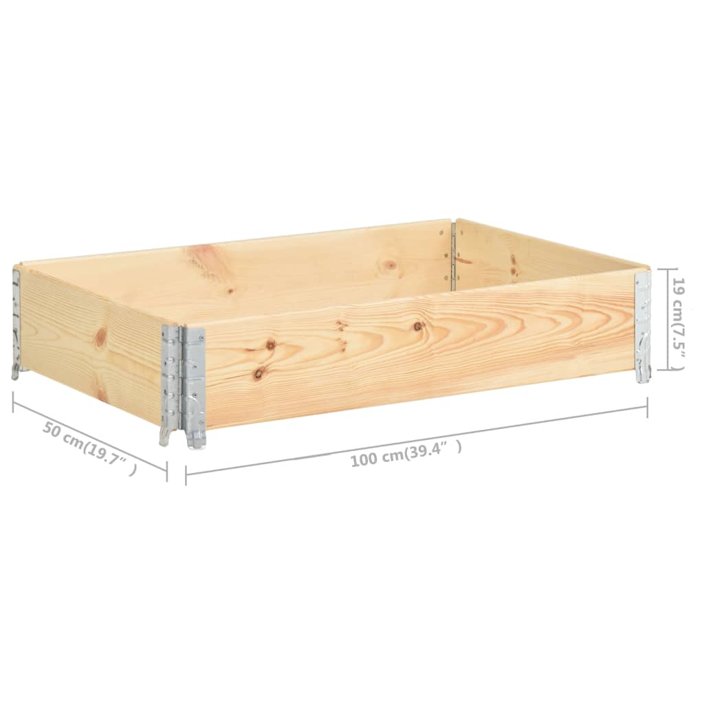 vidaXL Collar de caja de pallet madera maciza de pino 50x100 cm