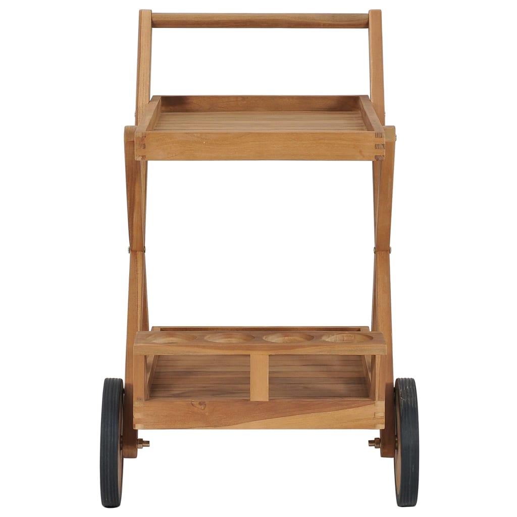 vidaXL Carrito del té de madera maciza de teca