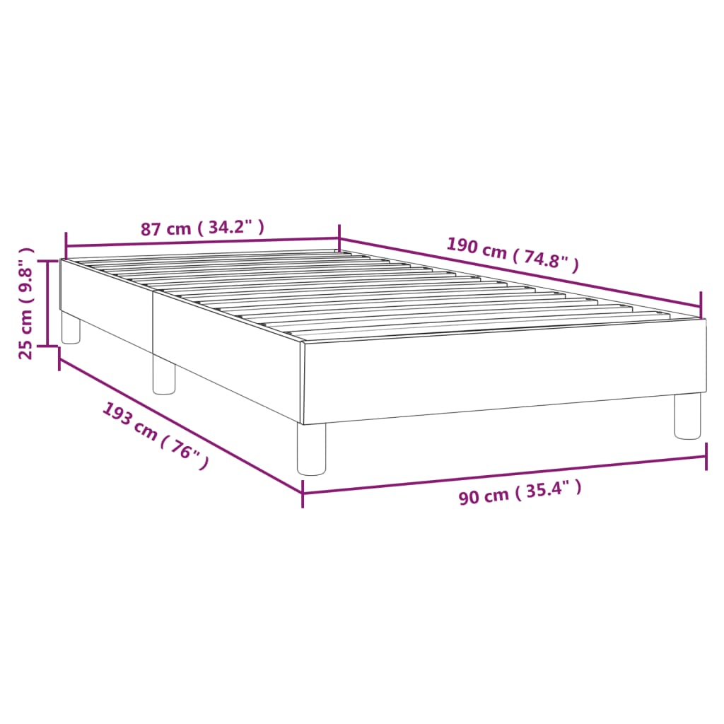 vidaXL Estructura de cama cuero sintético color capuchino 90x190 cm