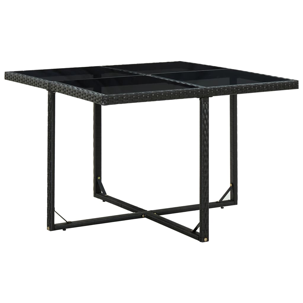 vidaXL Set comedor de jardín 9 piezas y cojines ratán sintético negro