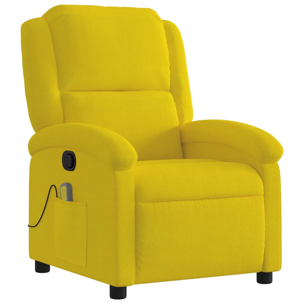 vidaXL Sillón de masaje reclinable de terciopelo amarillo