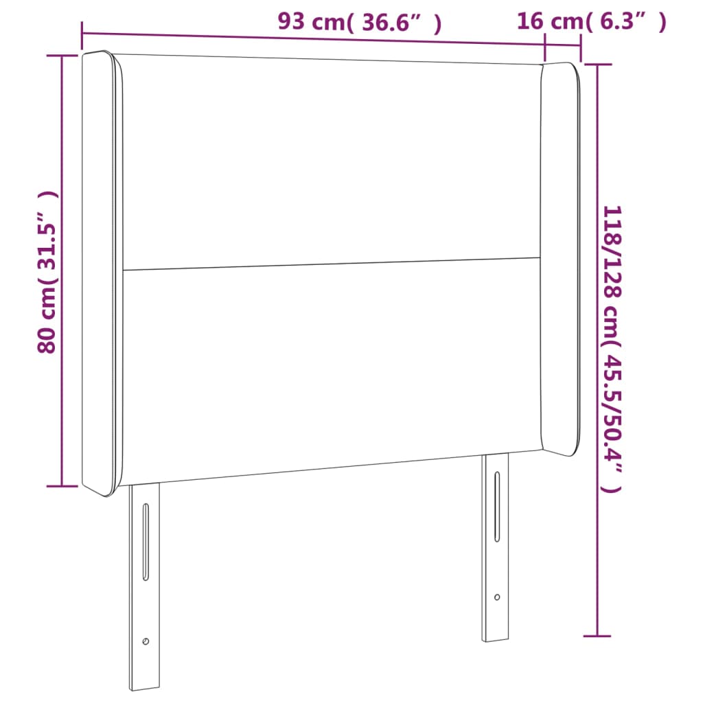 vidaXL Cabecero con LED de tela azul 93x16x118/128 cm