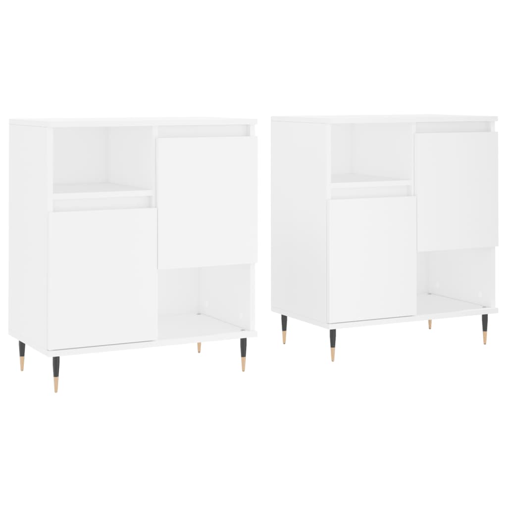 vidaXL Aparadores 2 piezas madera contrachapada blanco