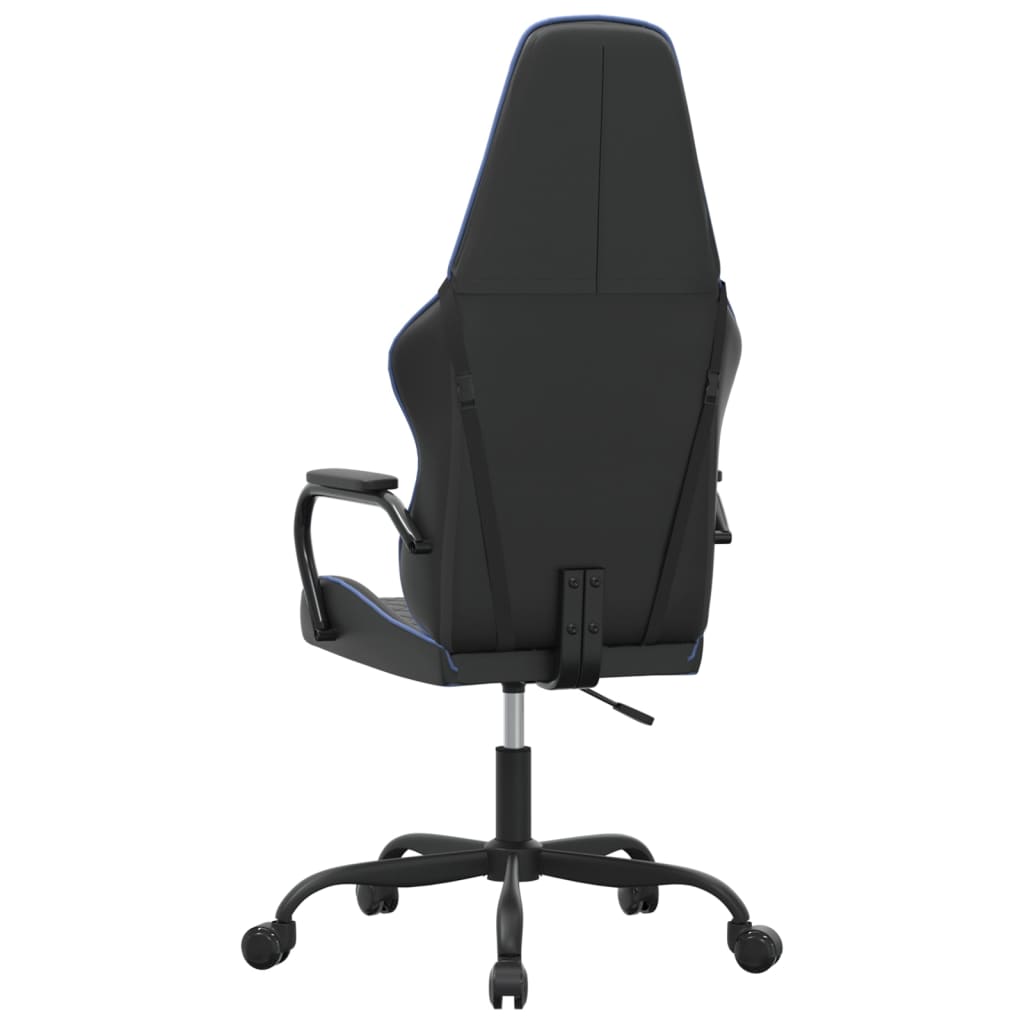 vidaXL Silla gaming cuero sintético negro y azul