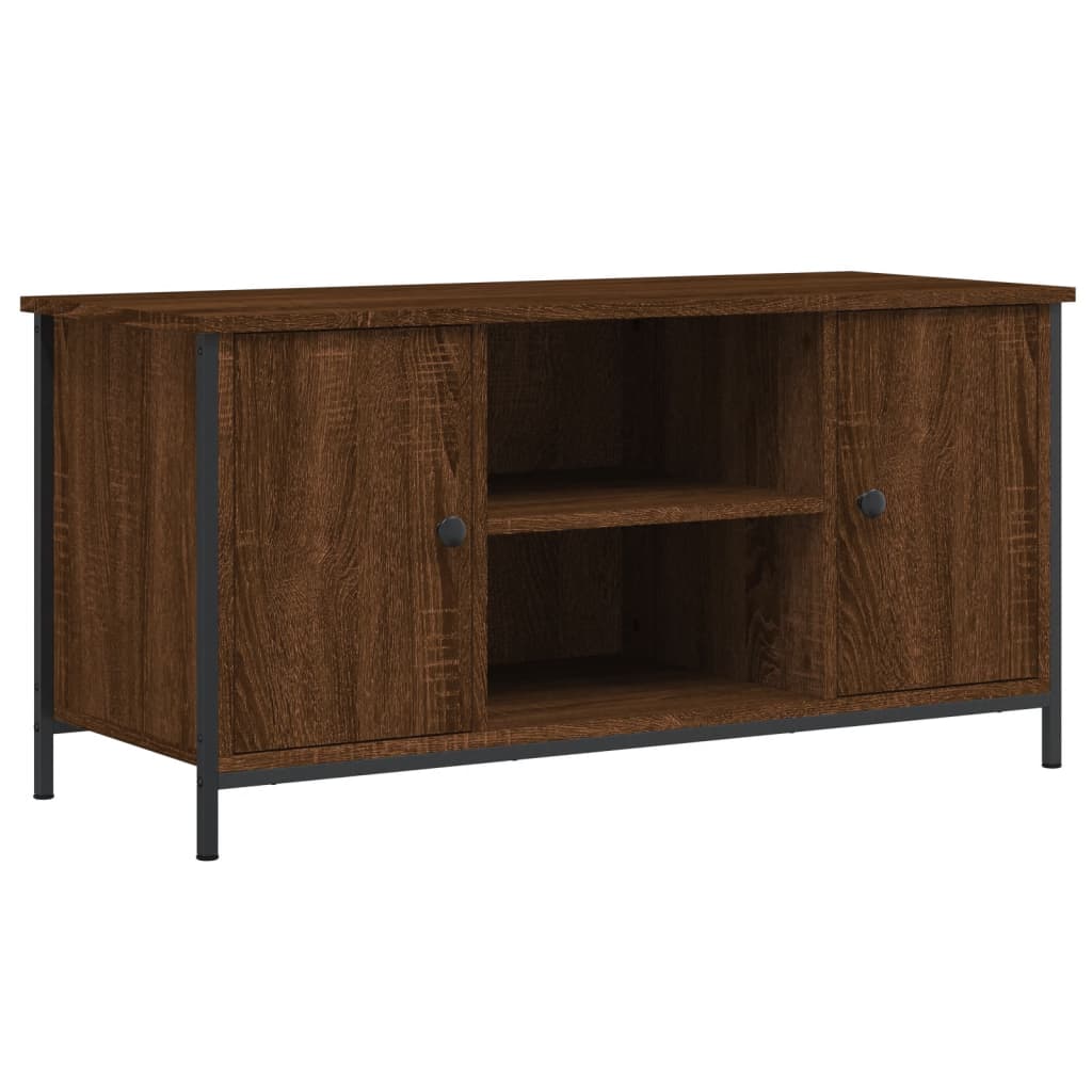 vidaXL Mueble para TV madera contrachapada marrón roble 100x40x50 cm