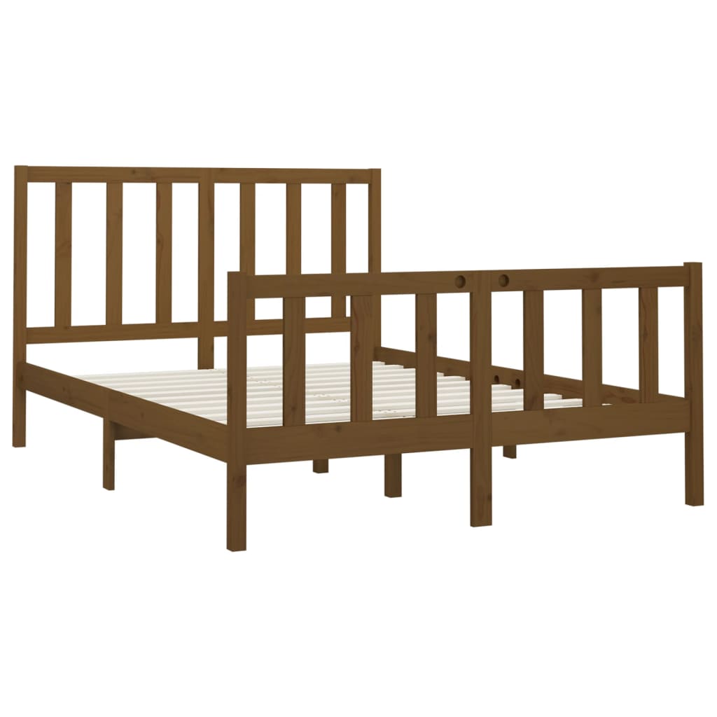 vidaXL Estructura cama madera maciza marrón miel King Size 150x200 cm