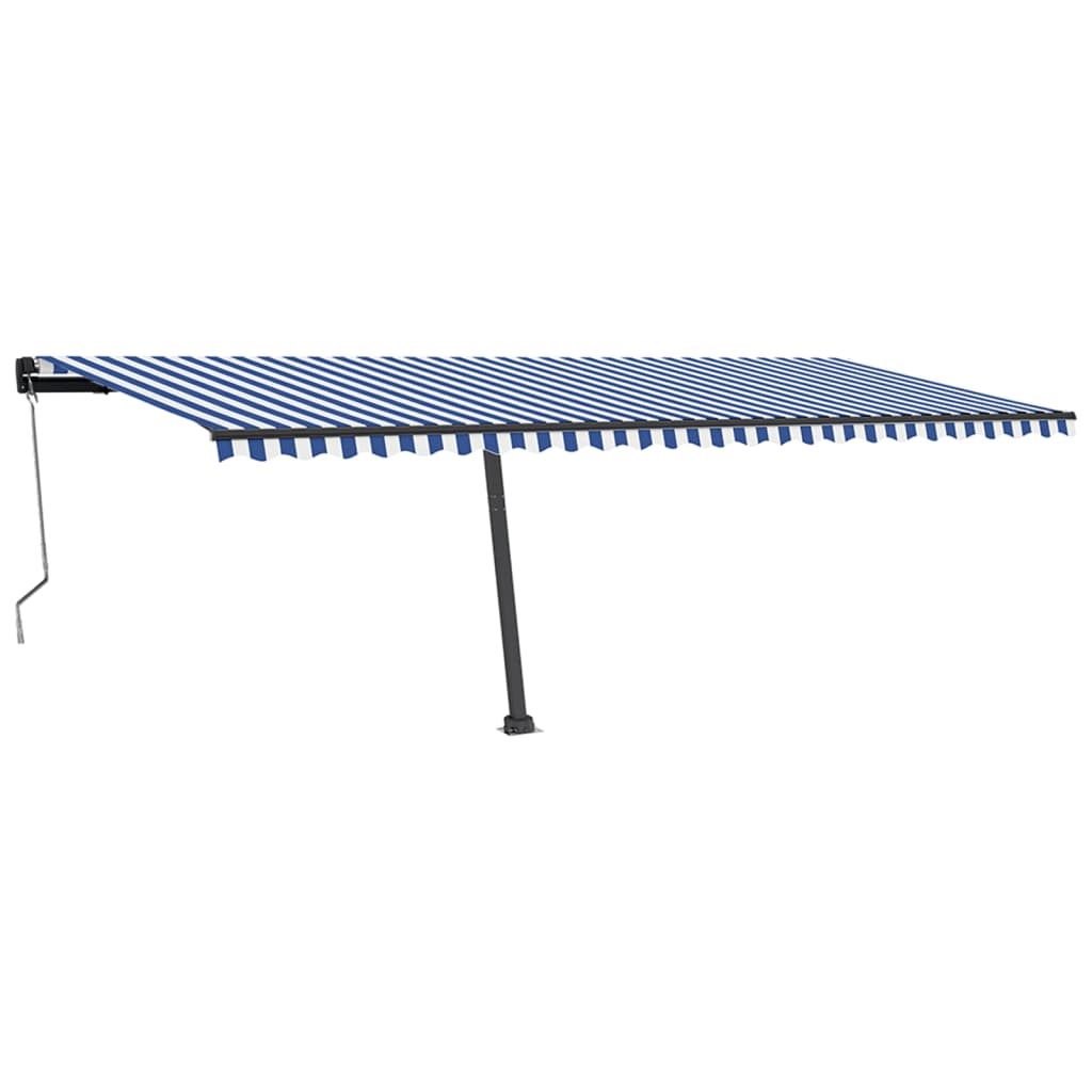 vidaXL Toldo de pie automático azul y blanco 600x350 cm