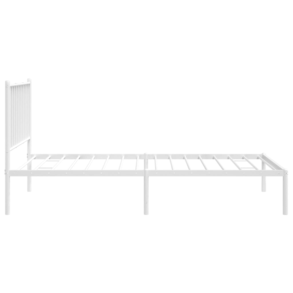 vidaXL Estructura cama sin colchón con cabecero metal blanco 90x190 cm