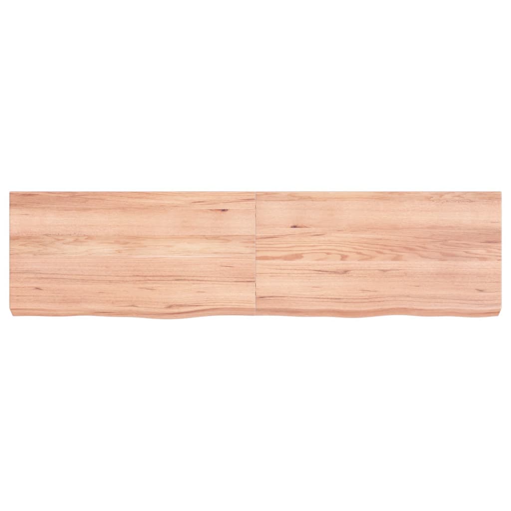 vidaXL Encimera baño madera maciza tratada marrón claro 120x30x(2-6)cm