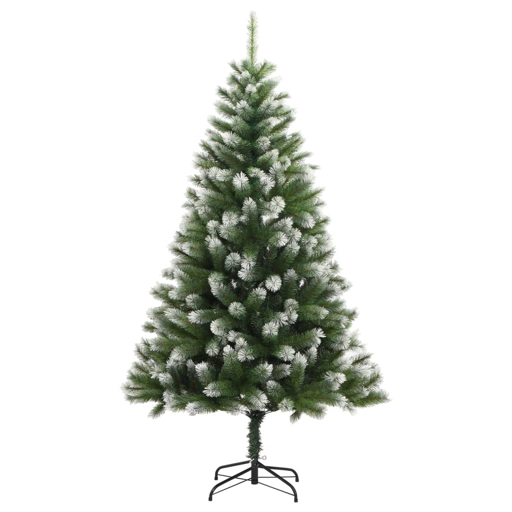 vidaXL Árbol de Navidad artificial con bisagras y nieve flocada 240 cm