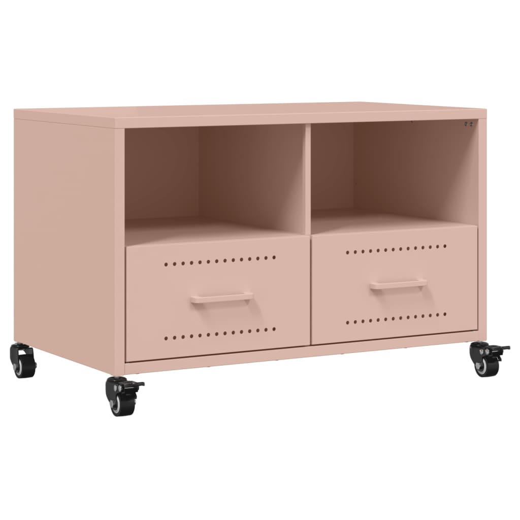 vidaXL Mueble de TV acero rosa 68x39x43,5 cm