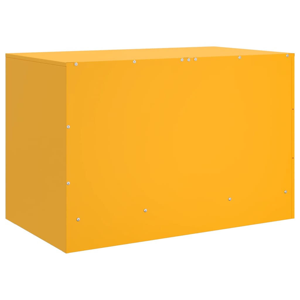 vidaXL Mueble para TV de acero amarillo mostaza 67x39x44 cm