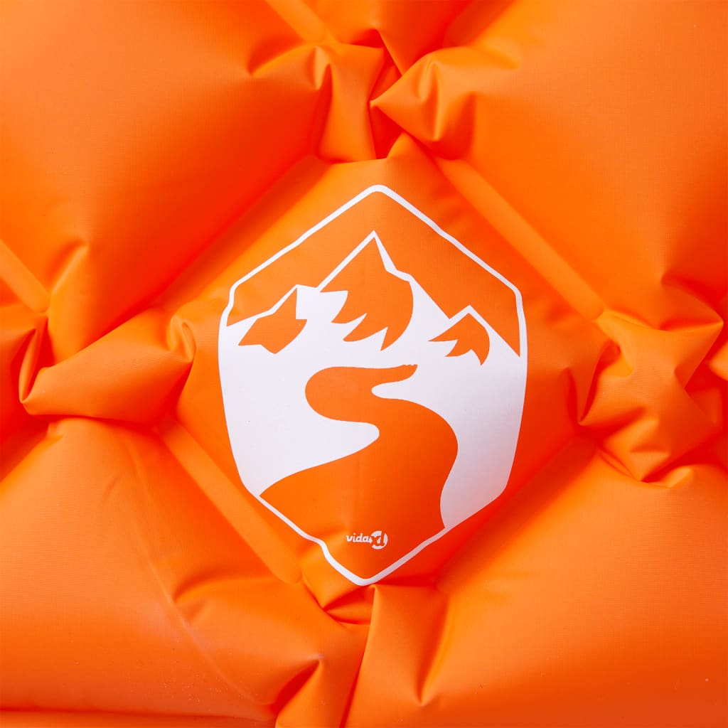 vidaXL Colchón de camping inflable con almohada 1 persona naranja
