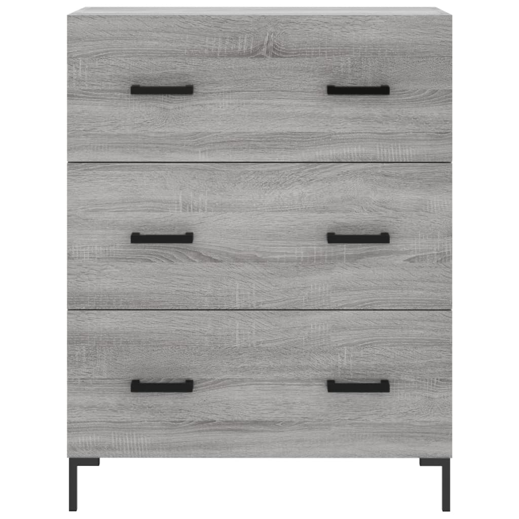 vidaXL Aparador alto madera contrachapada gris sonoma 69,5x34x180 cm