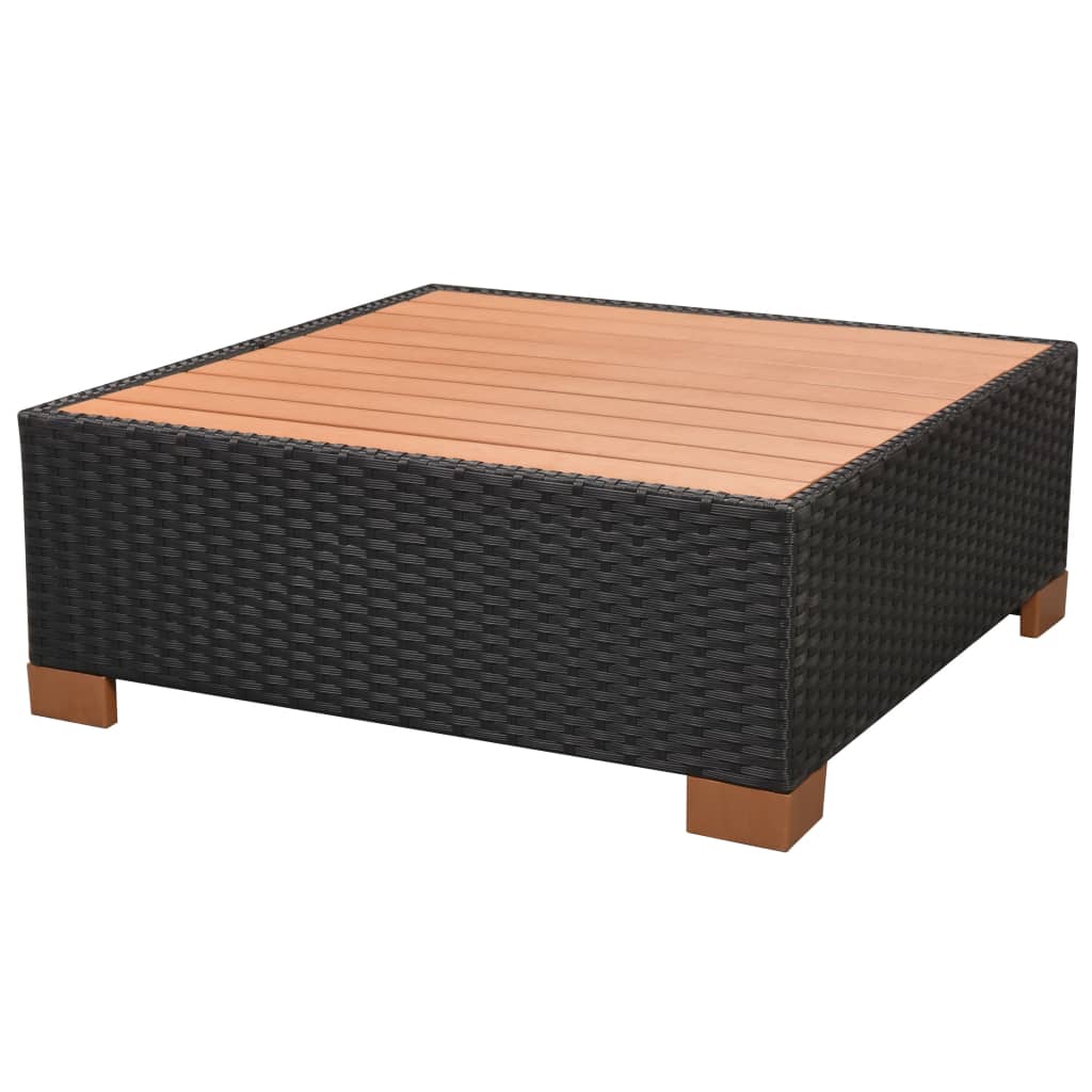 vidaXL Set muebles de jardín 6 piezas y cojines ratán sintético negro