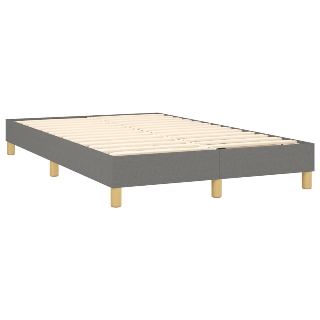 vidaXL Cama box spring con colchón tela gris oscuro 120x200 cm