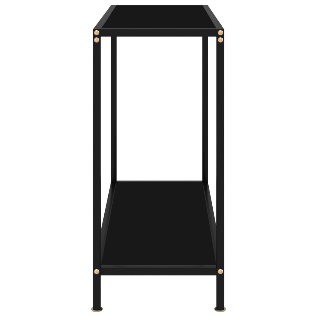 vidaXL Mesa de consola negro vidrio templado 80x35x75 cm