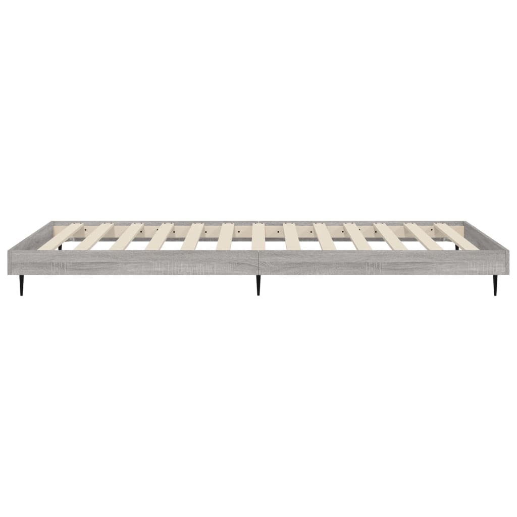 vidaXL Estructura de cama madera de ingeniería gris Sonoma 100x200 cm