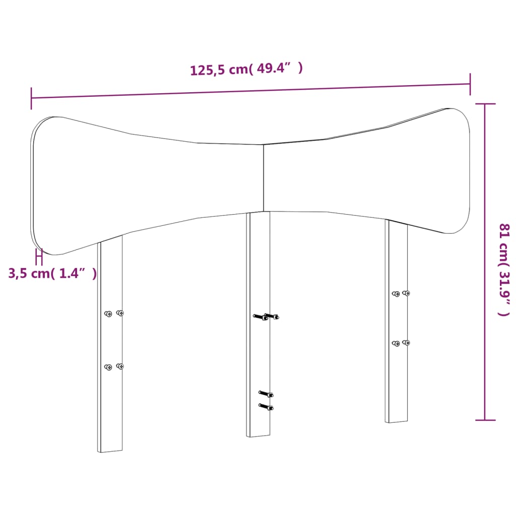 vidaXL Cabecero de cama madera maciza de pino blanco 120 cm