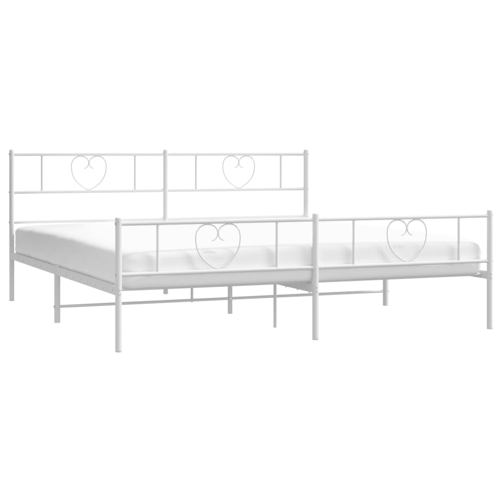 vidaXL Estructura cama sin colchón con estribo metal blanco 193x203 cm