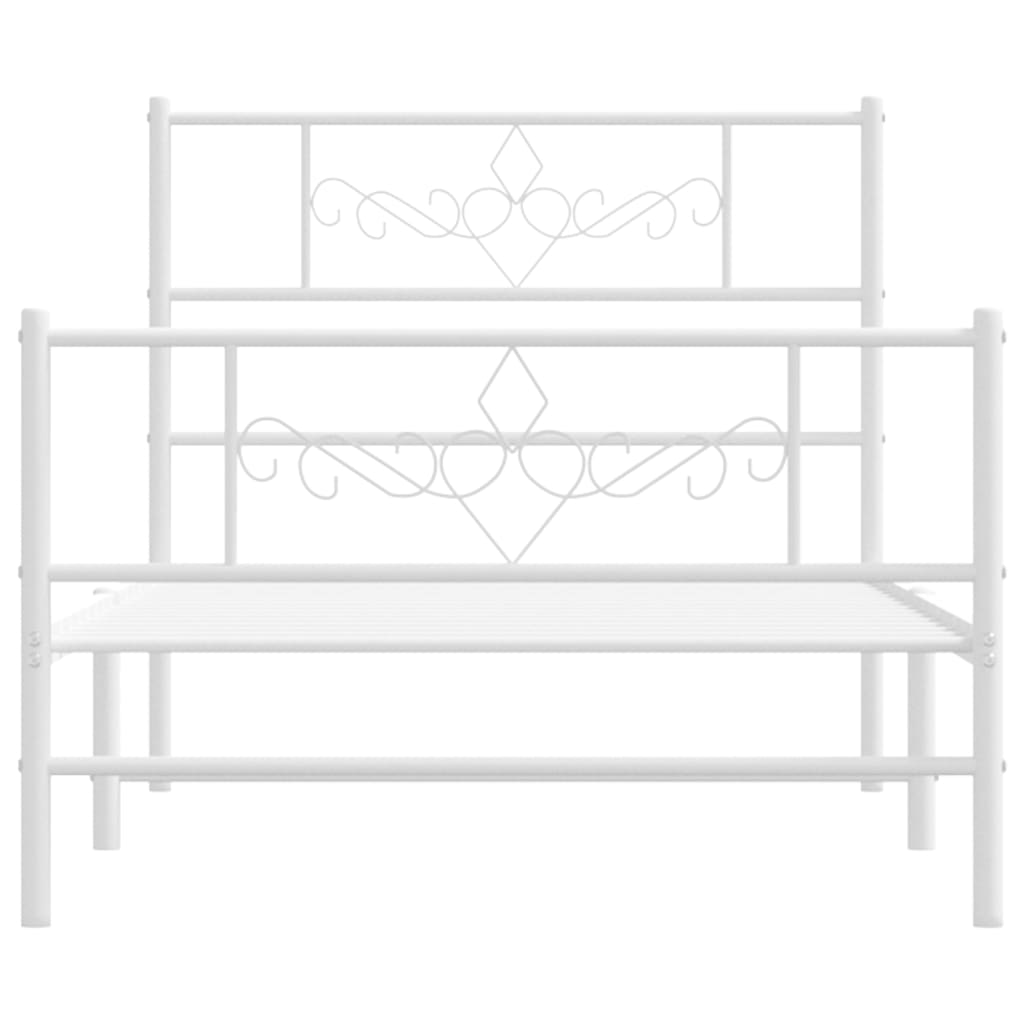 vidaXL Estructura cama sin colchón con estribo metal blanco 80x200 cm