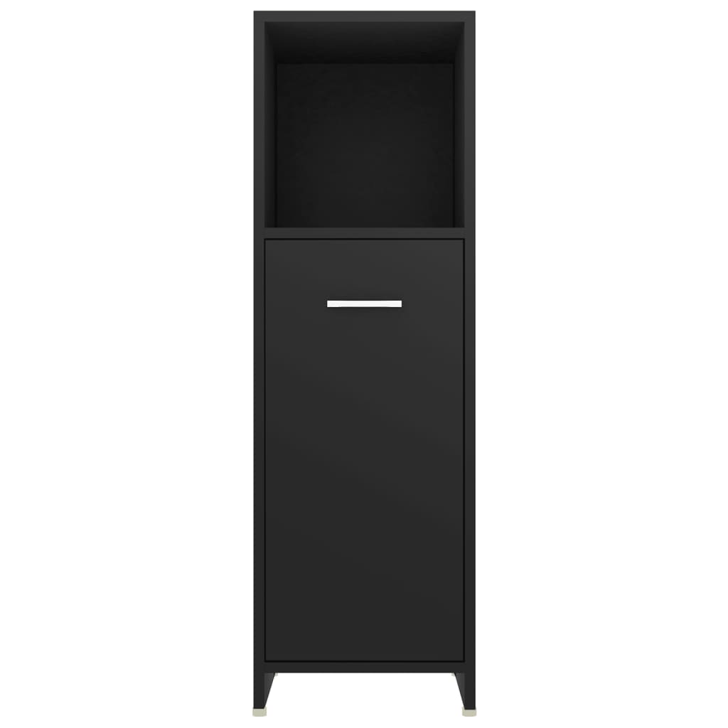 vidaXL Juego de muebles de baño 4 piezas negro