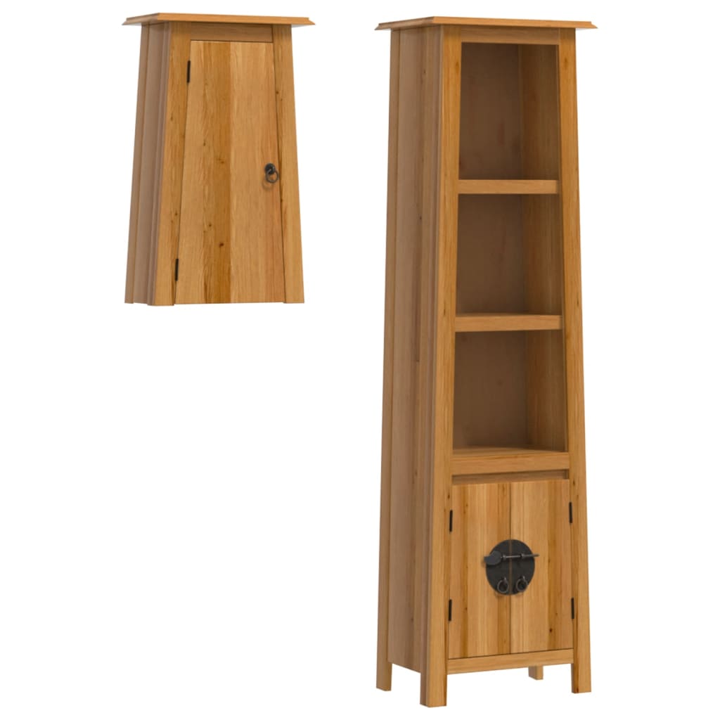 vidaXL Conjunto de muebles de baño 2 piezas madera maciza de pino