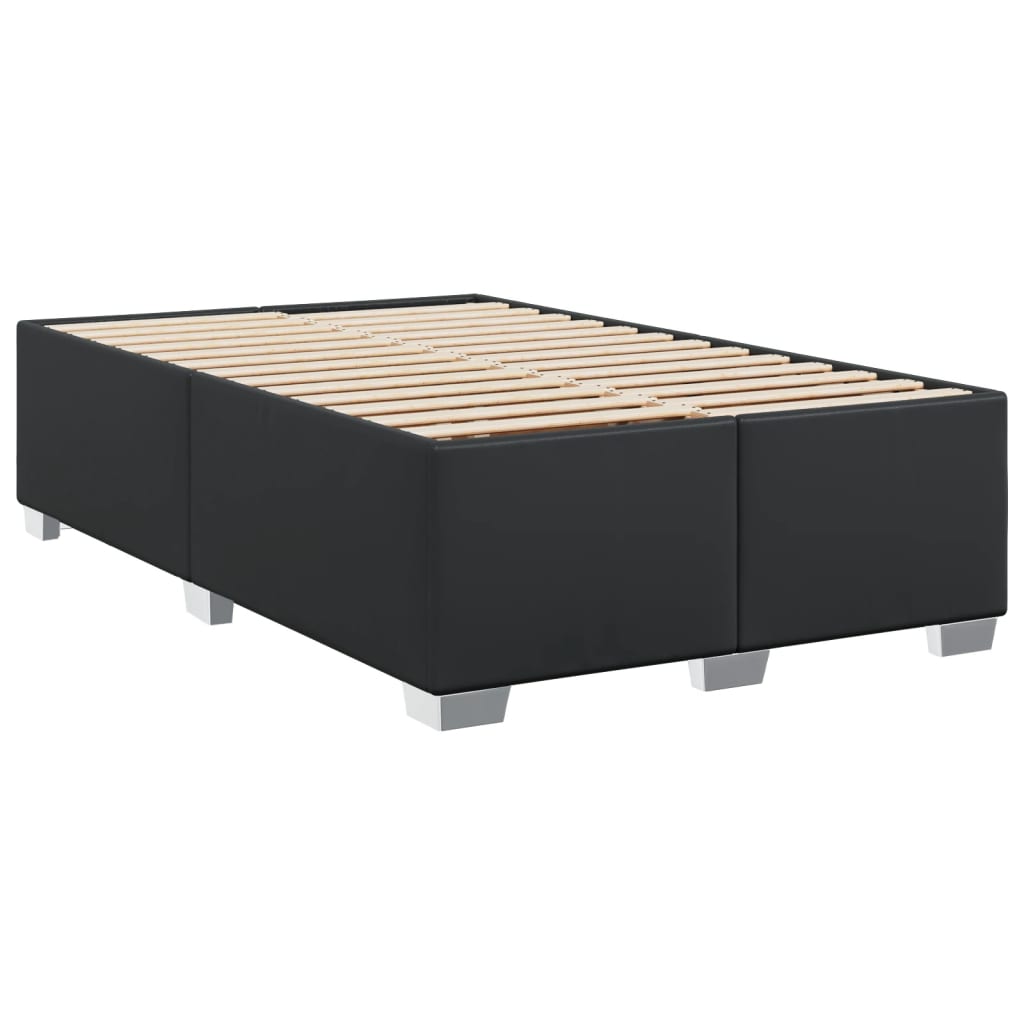 vidaXL Cama box spring con colchón cuero sintético negro 120x190 cm