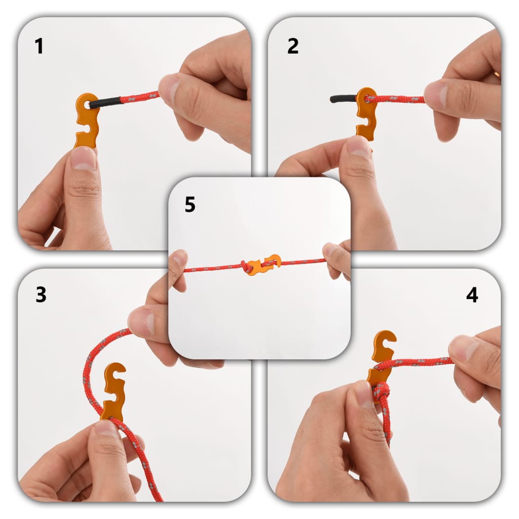 vidaXL Cuerda de vientos con tensores reflectantes 8 piezas 4 m 4 mm